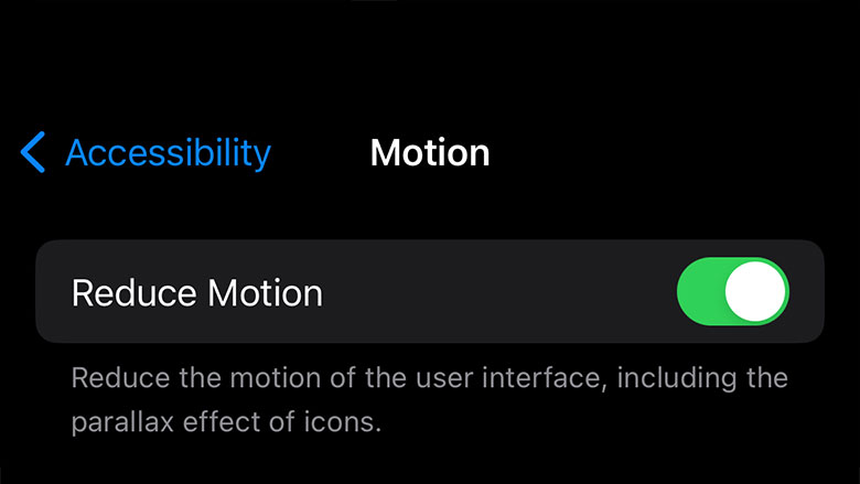 فعالسازی حالت Reduce Motion در آیفون