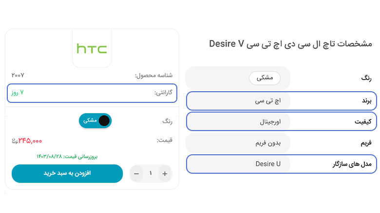 نکات مهم هنگام خرید ال سی دی گوشی اچ تی سی